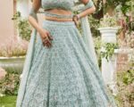 Bridal Light Blue Lehenga With Choli