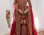 Royal Red Bridal Anarkali Frock Lehenga Wedding outfit