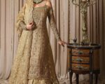 Indian Bridal Gold Long Shirt Gharara