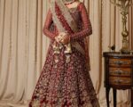 Traditional Bridal Red Pishwas With Lehenga