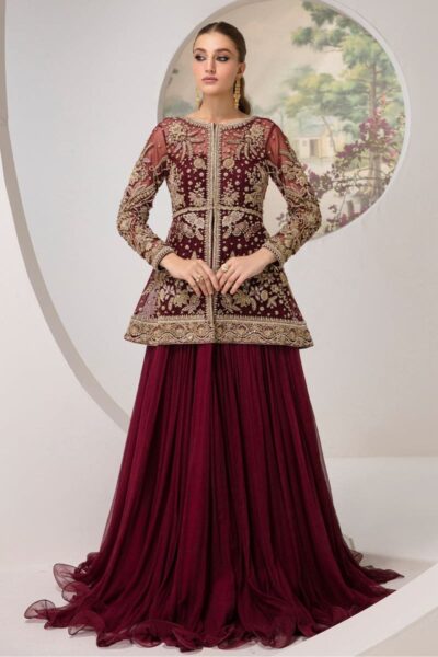 Pakistani Wedding Rosy Red Kameez Lehenga