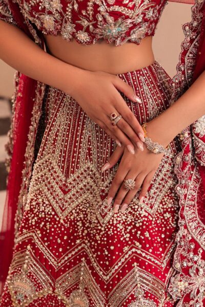 Indian Bridal Red Lehenga with Choli - Image 4