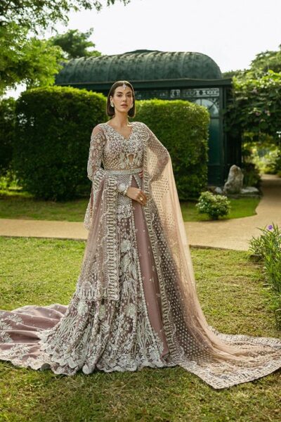 Pakistani Bridal Open Gown Tail Lehenga