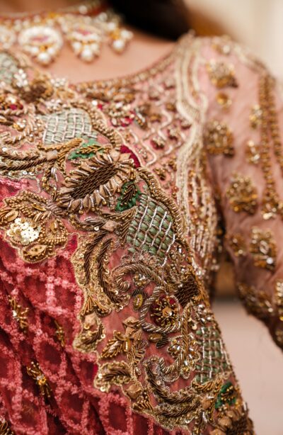 Pakistani Open Anarkali Bridal Frock Lehenga - Image 3