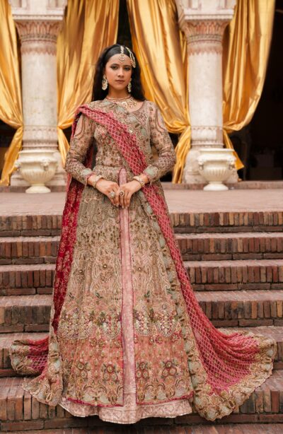 Pakistani Open Anarkali Bridal Frock Lehenga