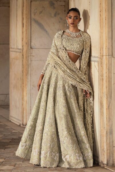 Stylish Pistachio Green Bridal Lehenga Choli - Image 4