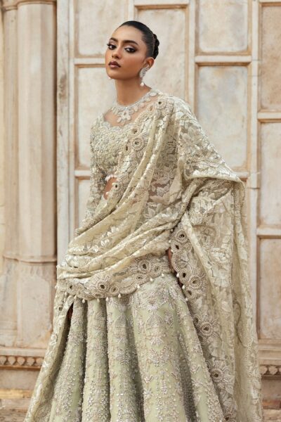 Stylish Pistachio Green Bridal Lehenga Choli - Image 5