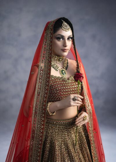 Traditional Red Lehenga Choli Bridal Dress - Image 5