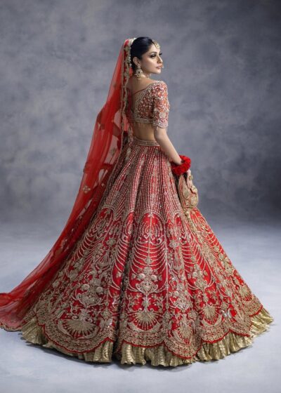 Brunt Red Bridal Lehenga Choli with Dupatta  - Image 2