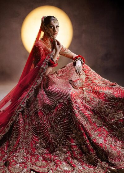 Brunt Red Bridal Lehenga Choli with Dupatta  - Image 6