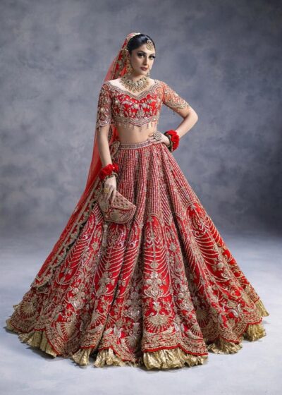 Brunt Red Bridal Lehenga Choli with Dupatta  - Image 7