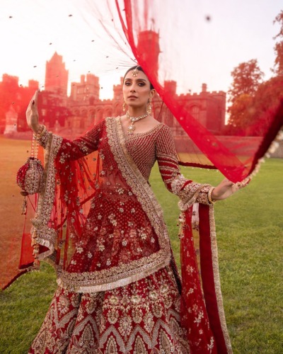 Luxury Pakistani Raw Silk Bridal Lehenga Choli - Image 6