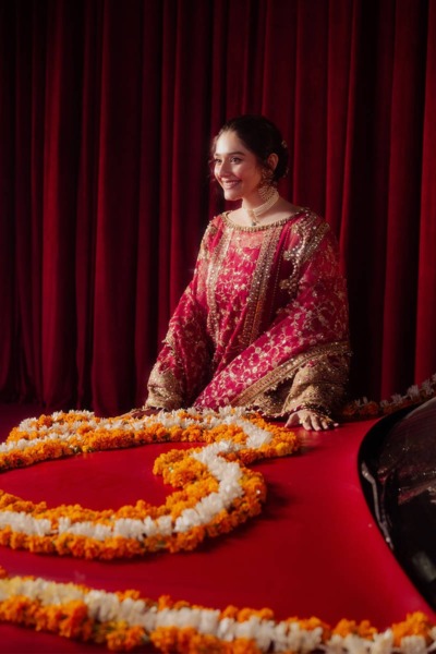 Pakistani Wedding Annari Red Gharara Shirt Outfit - Image 5