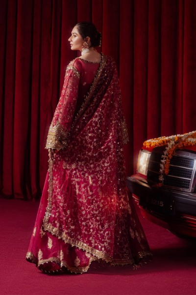 Pakistani Wedding Annari Red Gharara Shirt Outfit - Image 6