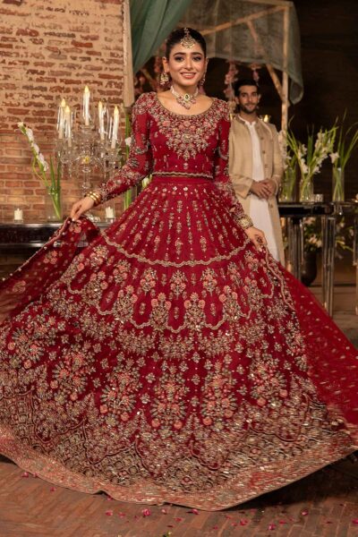 Pakistani Wedding Rich Red Lehenga Choli