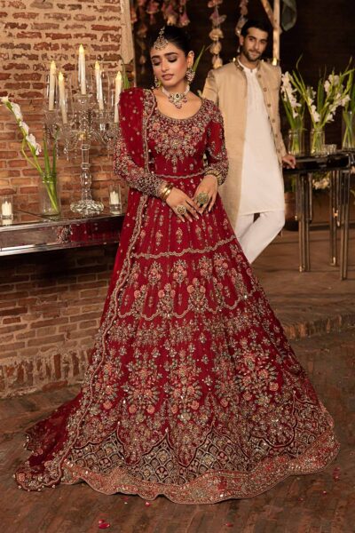 Pakistani Wedding Rich Red Lehenga Choli - Image 6