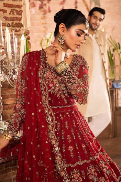 Pakistani Wedding Rich Red Lehenga Choli - Image 7