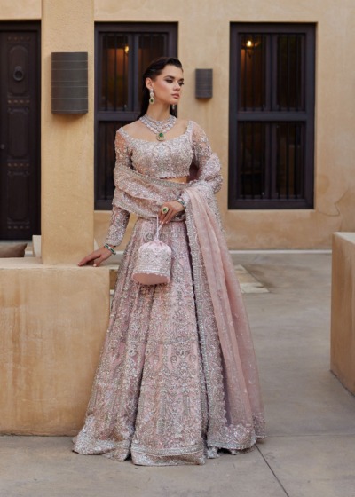 Pink Bridal Lehenga Choli Dress with Matching Dupatta - Image 5