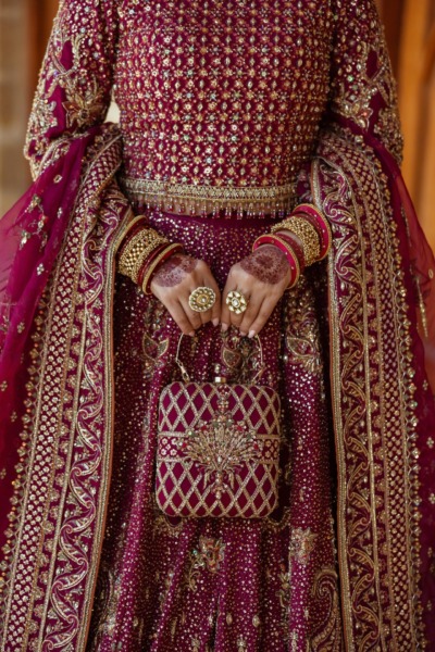 Royal Plum Lehenga With Choli Pakistani Bridal Dress - Image 3