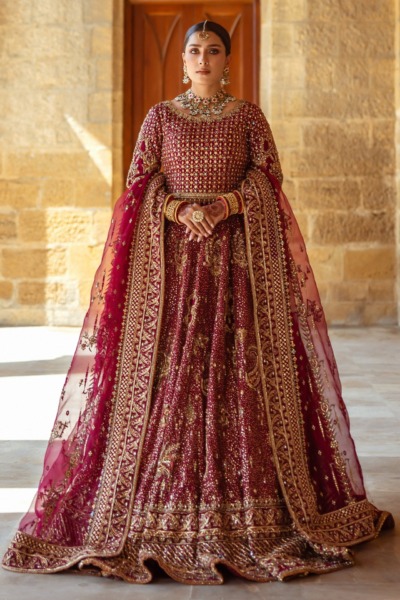 Royal Plum Lehenga With Choli Pakistani Bridal Dress