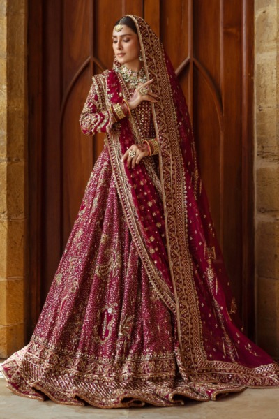 Royal Plum Lehenga With Choli Pakistani Bridal Dress - Image 6