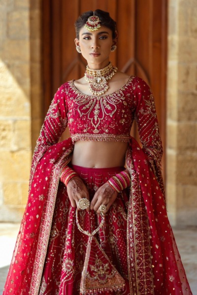 Traditional Indian Bridal Lehenga Choli Wedding Outfit - Image 3