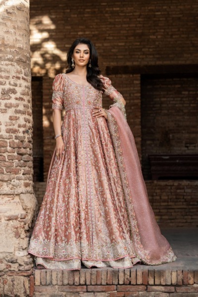 Pakistani Bridal Front Open Pishwas Lehenga