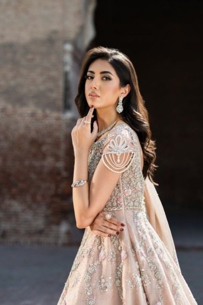 Pakistani Bridal Royal Gown Lehenga In Pink - Image 6