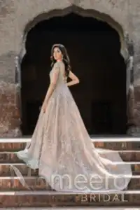 Pakistani Bridal Royal Gown Lehenga In Pink