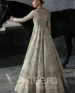 Heavily Embellished Gold Frock and Lehenga Bridal Dress