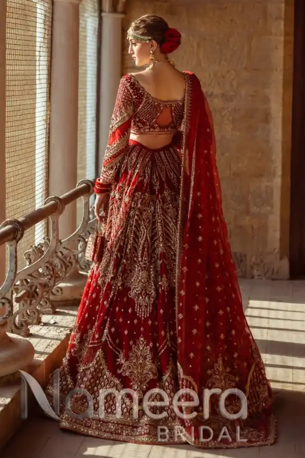 Elegant Red Bridal Lehenga Choli Pakistani Wedding