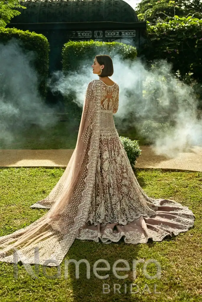Pakistani Bridal Open Gown Tail Lehenga