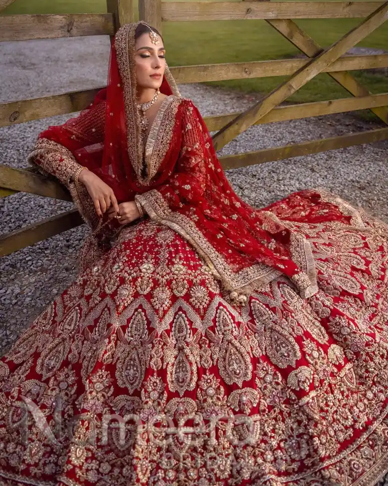 Luxury Pakistani Raw Silk Bridal Lehenga Choli