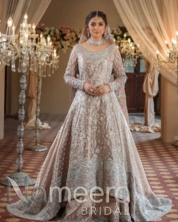 Pakistani Bridal Rose Gold Sharara Gown
