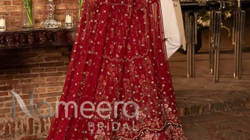 Pakistani Wedding Rich Red Lehenga Choli