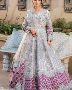 Pakistani Wedding Beautiful Silver Embellished Pishwas