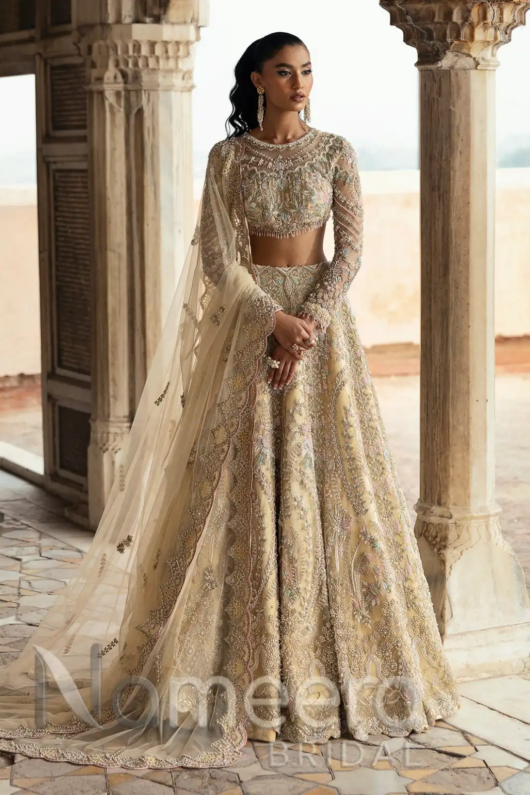 Traditional Bridal Lehenga Choli in Soft-Yellow