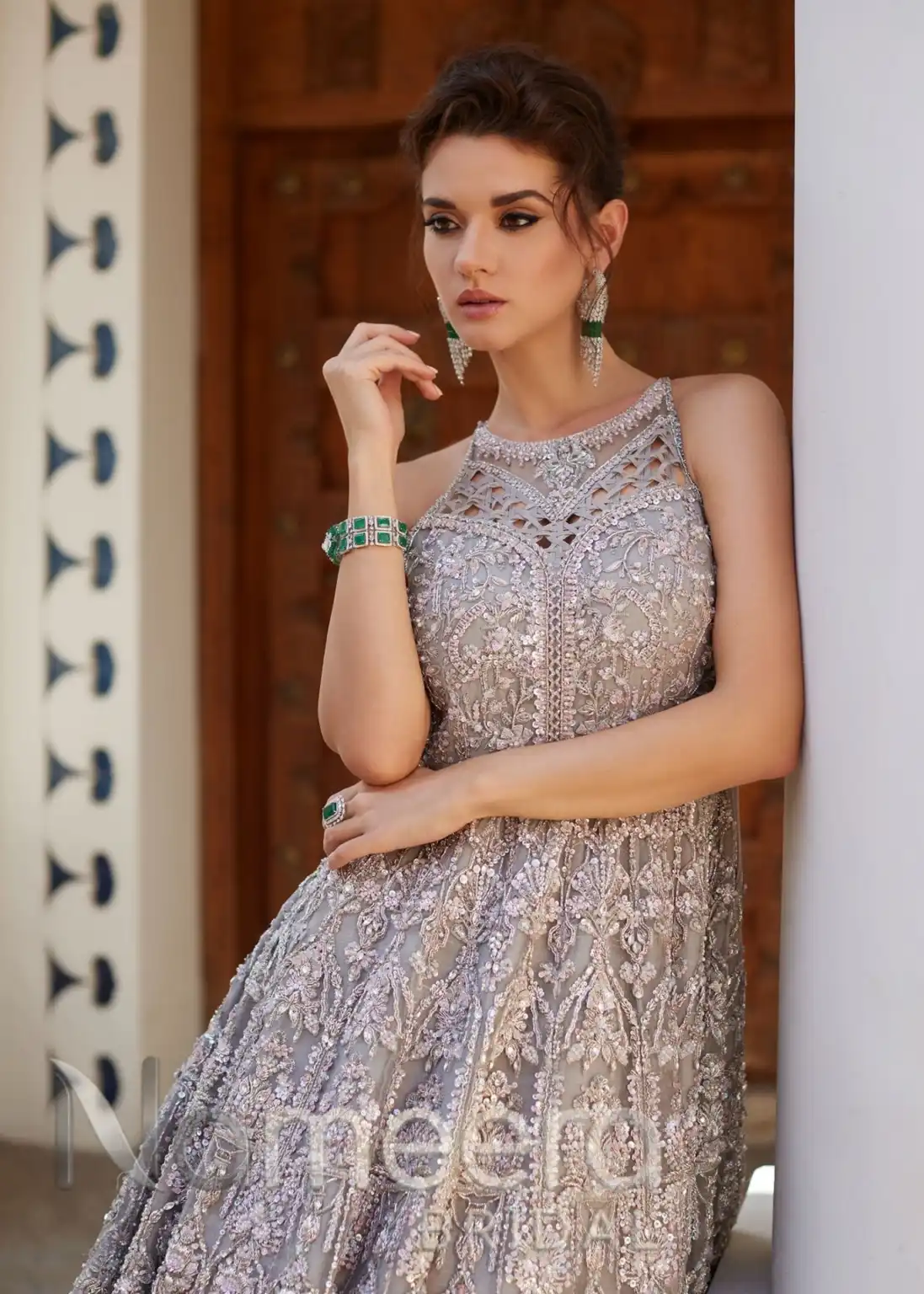 Elegant Bridal Gown and Dupatta Pakistani Wedding