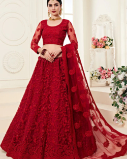 Indian Bridal Cherry Red Lehenga Choli