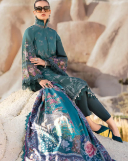 Grayish Blue Pakistani Kameez Salwar Outfit