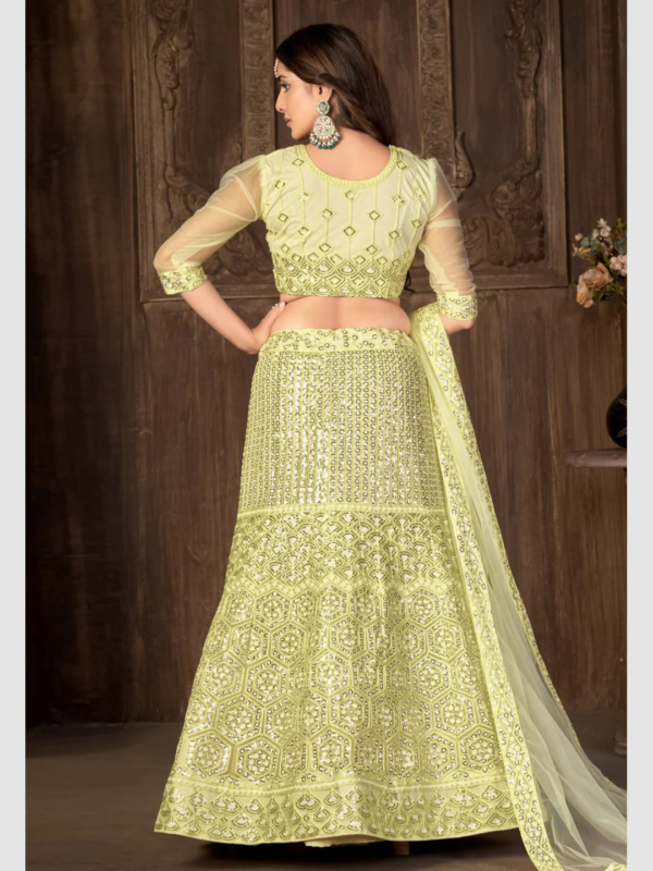 Indian Designer Yellow Lehenga Choli Outfit - Image 2