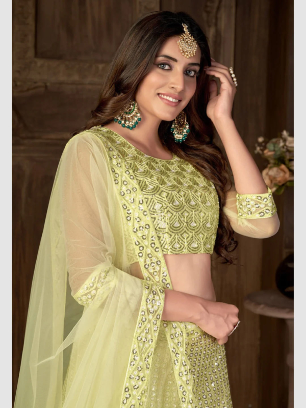 Indian Designer Yellow Lehenga Choli Outfit - Image 5