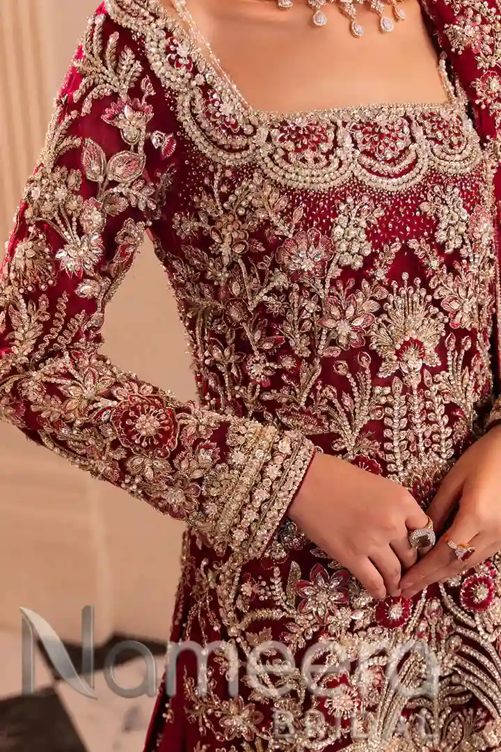 Pakistani Bridal Red Kameez and Gharara