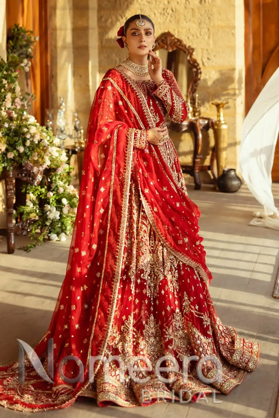 Elegant Red Bridal Lehenga Choli Pakistani Wedding
