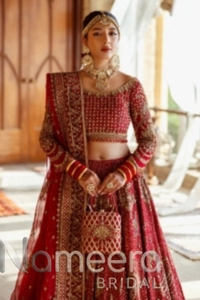 Crimson Red Bridal Lehenga Choli with Dupatta