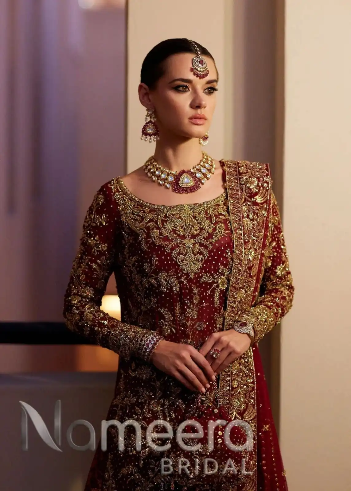 Classic Red Wedding Gharara Pakistani Bridal Outfit