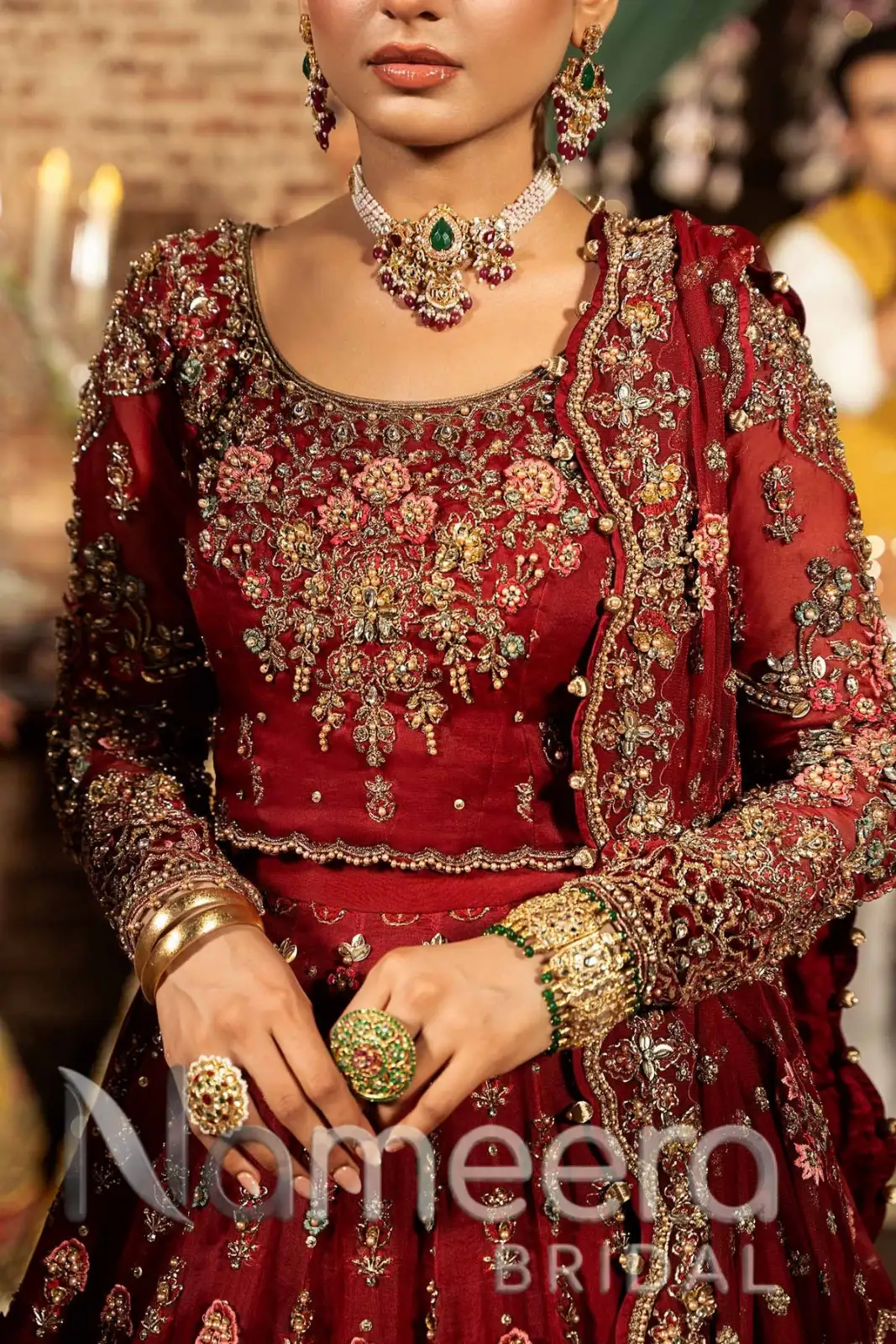 Pakistani Wedding Rich Red Lehenga Choli