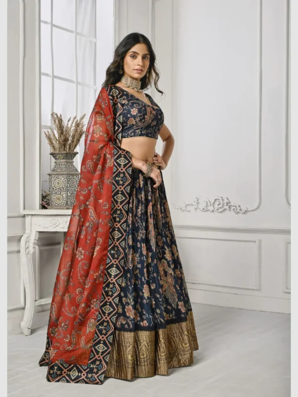 Designer Silk Lehenga Choli - Image 3