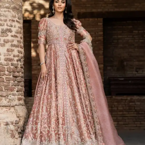 Pakistani Bridal Front Open Pishwas Lehenga