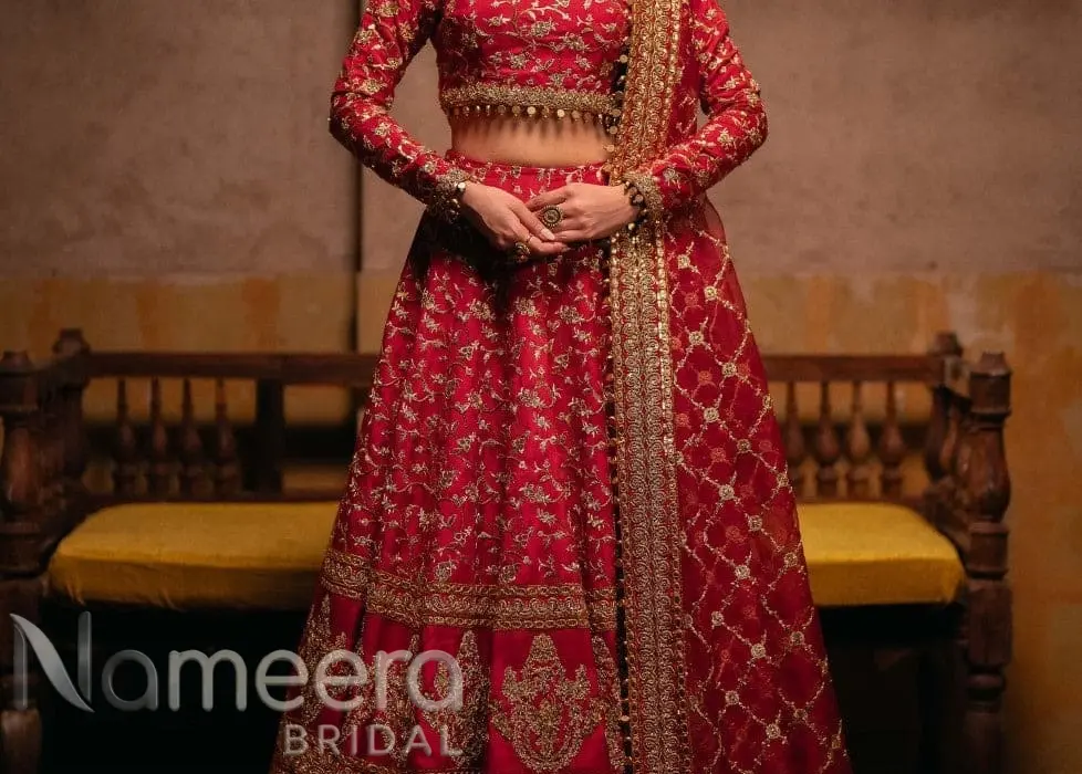 Red Choli Lehenga for Pakistani Brides